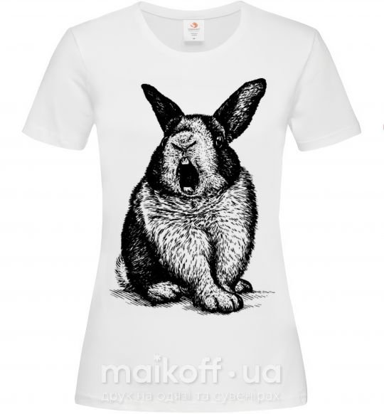 Женская футболка Кролик кричит Белый фото