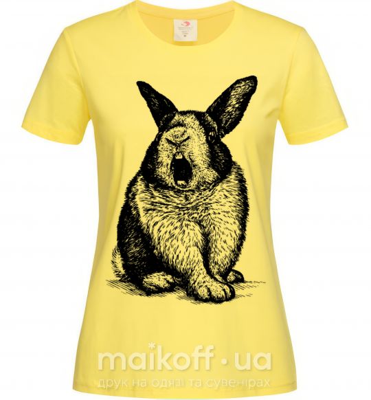 Женская футболка Кролик кричит Лимонный фото