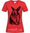 Женская футболка Кролик кричит Красный фото
