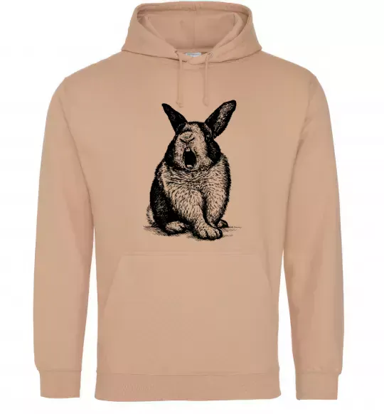 Женская толстовка (худи) Кролик кричить Песочный фото