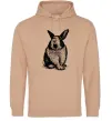 Женская толстовка (худи) Кролик кричить Песочный Женская толстовка (худи) Кролик кричить Песочный фото