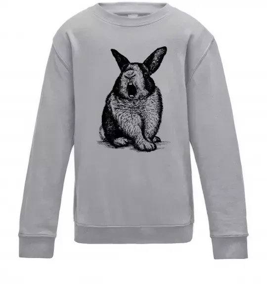 Детский Свитшот Кролик кричить Серый меланж фото