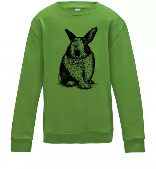 Детский Свитшот Кролик кричить Лаймовый фото