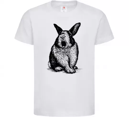 Дитяча футболка Кролик кричить Білий фото