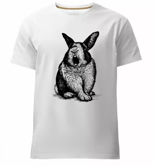 Чоловіча преміум футболка Кролик кричить Білий фото