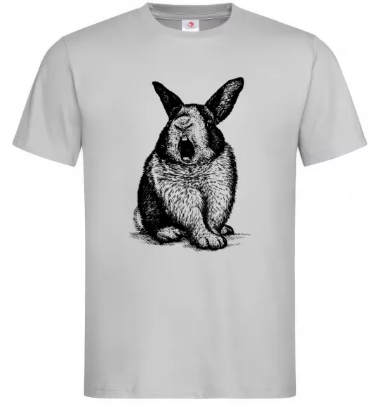 Чоловіча футболка Кролик кричить Сірий фото