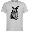 Чоловіча футболка Кролик кричить Сірий Чоловіча футболка Кролик кричить Сірий фото