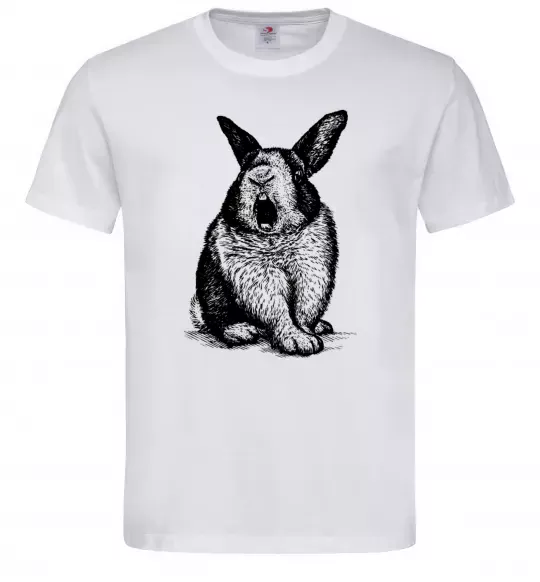 Чоловіча футболка Кролик кричить Білий фото