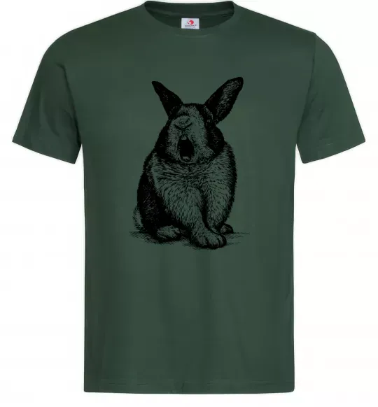 Чоловіча футболка Кролик кричить Темно-зелений фото