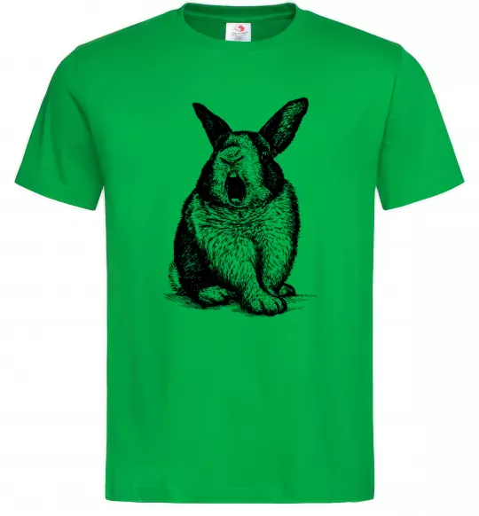 Чоловіча футболка Кролик кричить Зелений фото