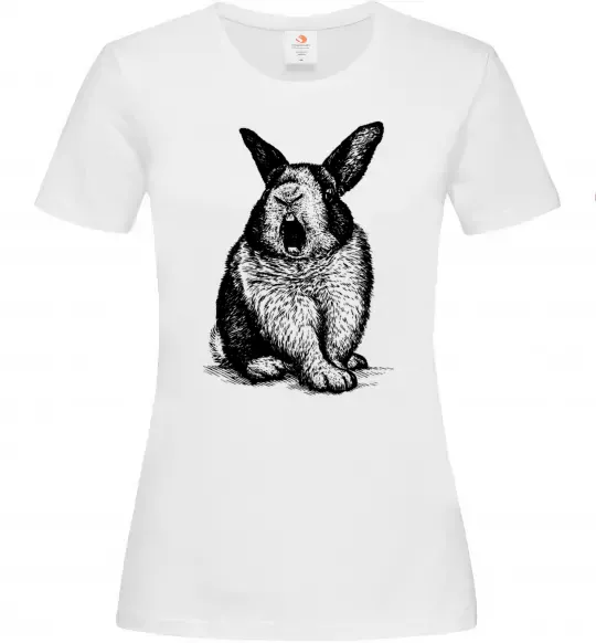 Жіноча футболка Кролик кричить Білий фото