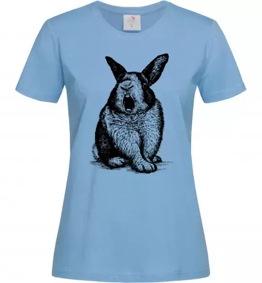 Жіноча футболка Кролик кричить Блакитний фото