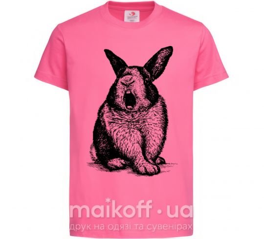 Детская футболка Кролик кричит Ярко-розовый фото