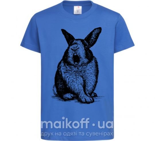 Детская футболка Кролик кричит Ярко-синий фото