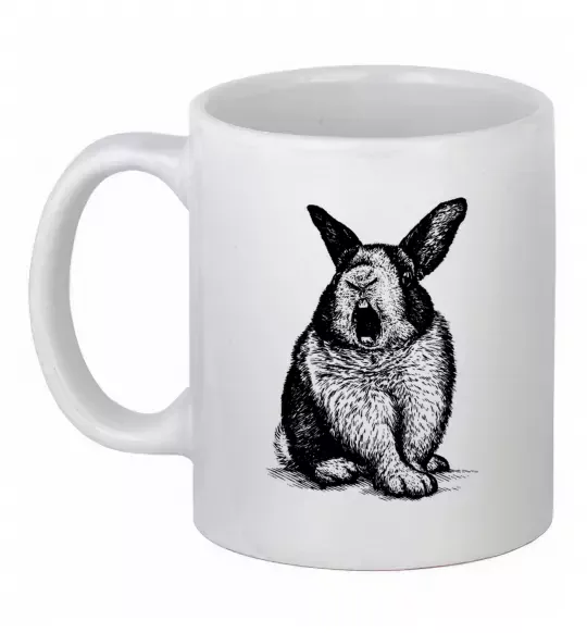 Чашка керамическая Кролик кричить Белый фото
