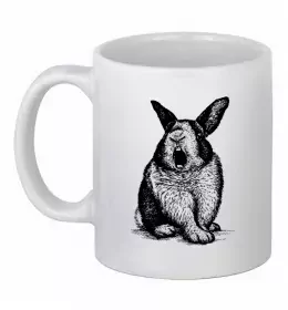 Чашка керамическая Зайчик їсть рамен Белый фото