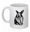 Чашка керамічна Кролик кричит Білий фото