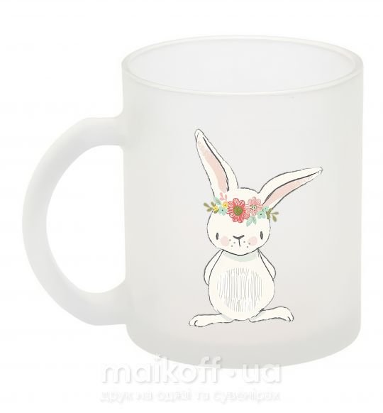 Чашка скляна Заяц в веночке Фроузен фото