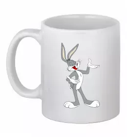 Чашка керамическая Зайчик їсть рамен Белый фото