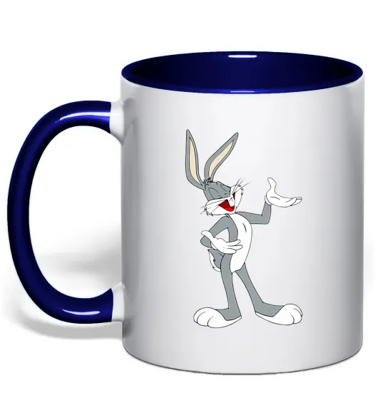 Чашка с цветной ручкой Бакс Банні Глубокий темно-синий фото