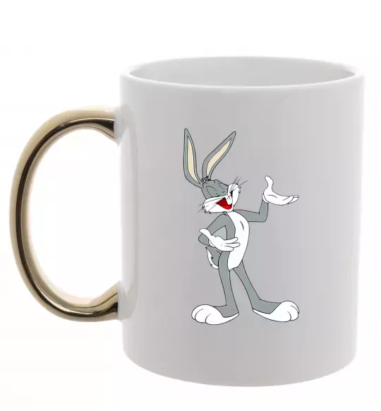 Чашка с цветной ручкой Бакс Банні Золото фото