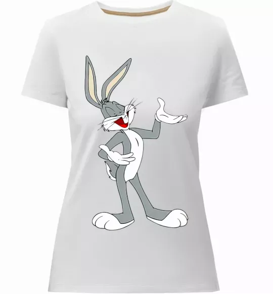 Женская премиум футболка Бакс Банні Белый фото