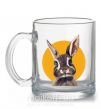 Чашка стеклянная Кролик в желтом круге Прозрачный фото