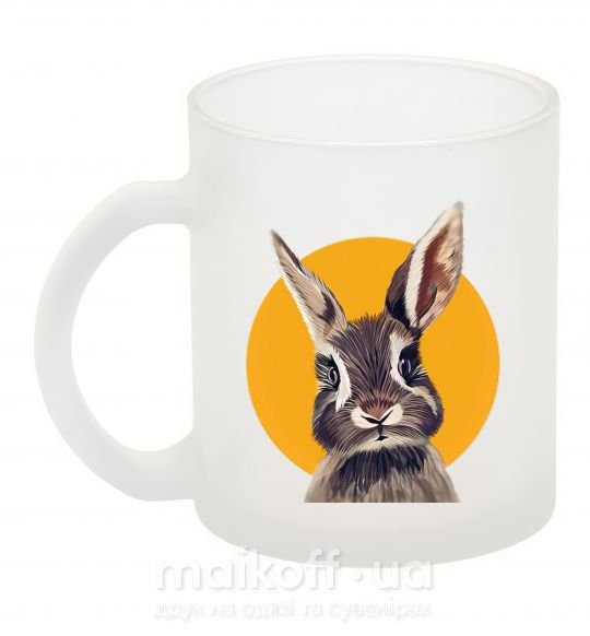 Чашка стеклянная Кролик в желтом круге Фроузен фото