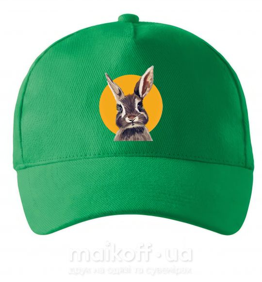 Кепка Кролик в желтом круге Зеленый фото