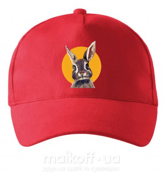Кепка Кролик в желтом круге Красный фото