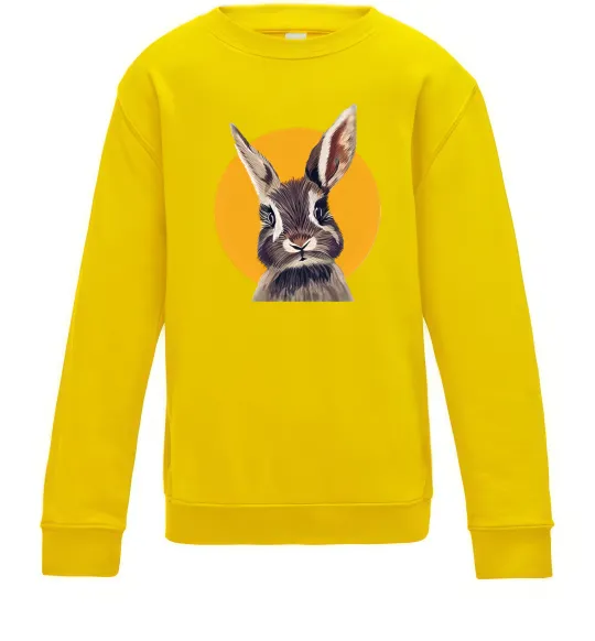 Детский Свитшот Кролик в жовтому кругу Солнечно желтый фото