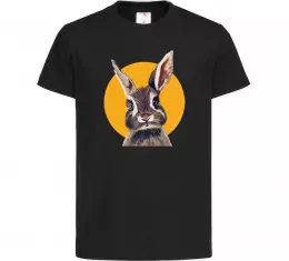 Детская футболка Кролик в жовтому кругу Черный фото
