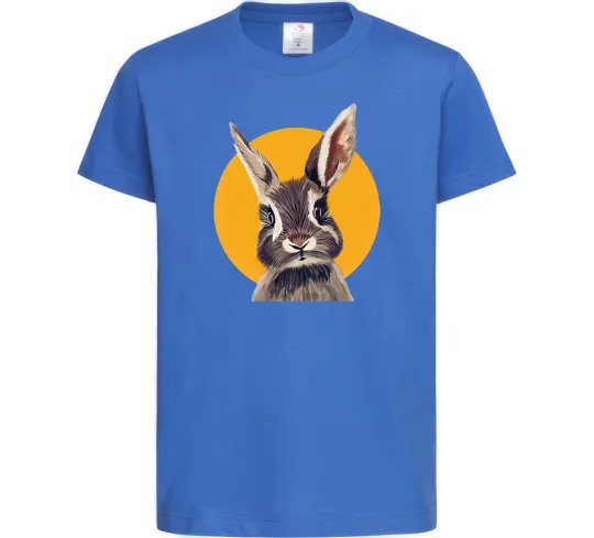 Детская футболка Кролик в жовтому кругу Ярко-синий фото