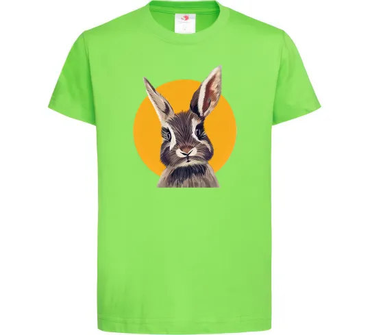 Детская футболка Кролик в жовтому кругу Лаймовый фото