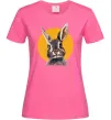 Женская футболка Кролик в жовтому кругу Ярко-розовый фото