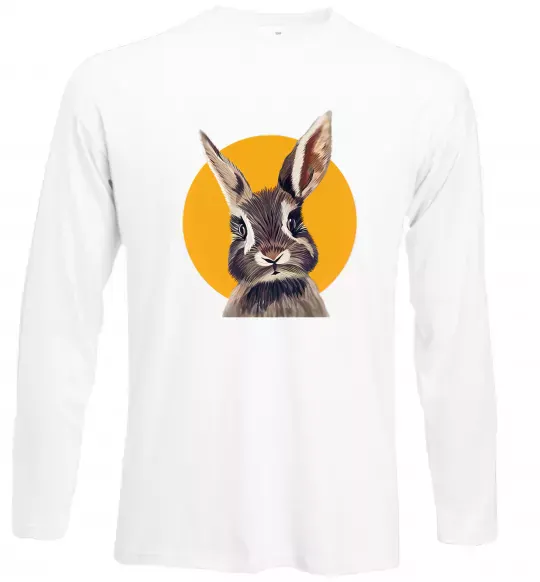 Лонгслив Кролик в жовтому кругу Белый фото