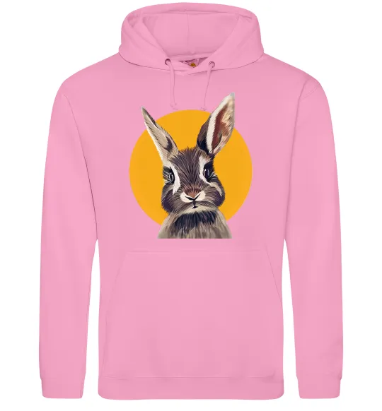 Жіноча толстовка (худі) Кролик в жовтому кругу Рожевий фото