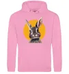Жіноча толстовка (худі) Кролик в жовтому кругу Рожевий Жіноча толстовка (худі) Кролик в жовтому кругу Рожевий фото