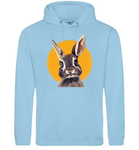 Жіноча толстовка (худі) Кролик в жовтому кругу Блакитний фото