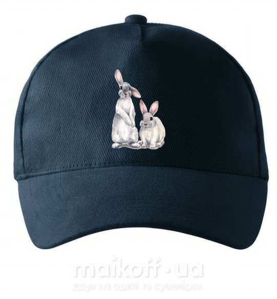 Кепка Кролики акварель Темно-синій фото
