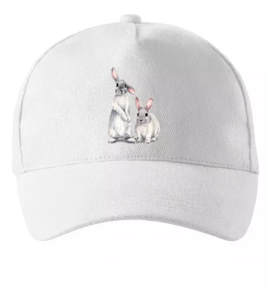 Кепка Кролики акварель Белый фото