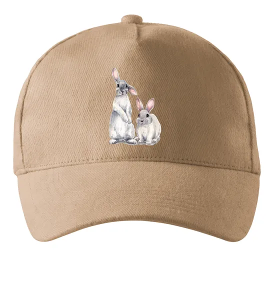 Кепка Кролики акварель Песочный фото