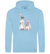 Мужская толстовка (худи) Кролики акварель Голубой фото