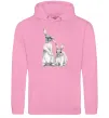 Женская толстовка (худи) Кролики акварель Розовый фото