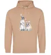 Жіноча толстовка (худі) Кролики акварель Пісочний Жіноча толстовка (худі) Кролики акварель Пісочний фото