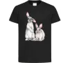 Детская футболка Кролики акварель Черный фото