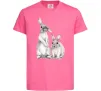 Детская футболка Кролики акварель Ярко-розовый фото