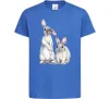 Детская футболка Кролики акварель Ярко-синий фото