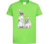Детская футболка Кролики акварель Лаймовый фото