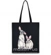 Еко-сумка Кролики акварель Чорний фото